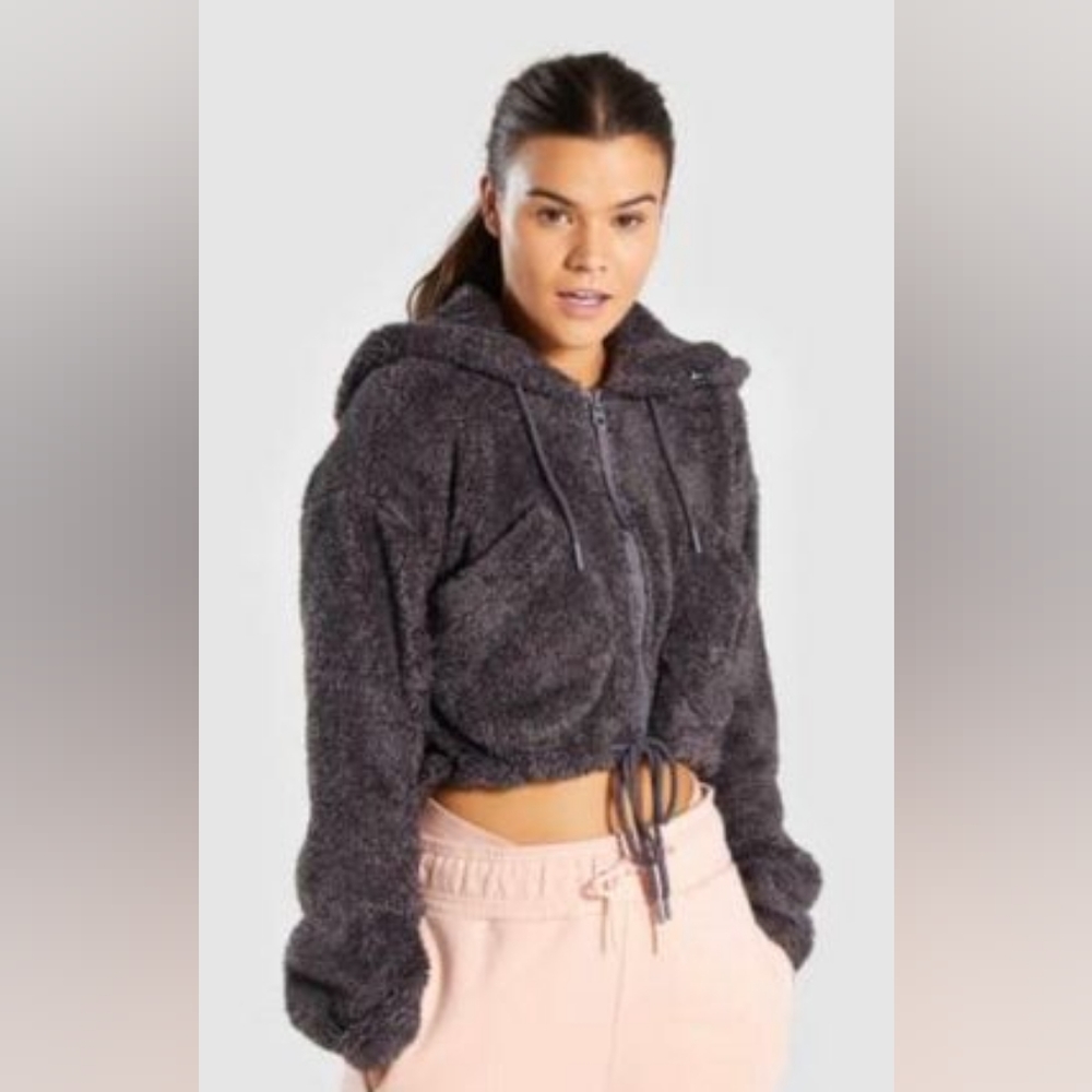Gymshark Sherpa fluff cropped hoodie